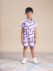 Kids Purple Regular Co-ords