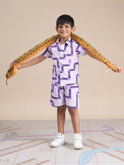Kids Purple Regular Co-ords