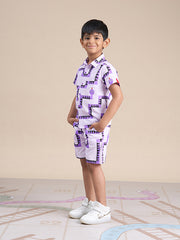 Kids Purple Regular Co-ords
