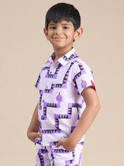 Kids Purple Regular Shirts