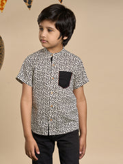 Kids Brown Regular Shirts