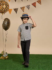 Kids Brown Regular Shirts
