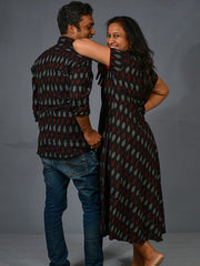 Cotton Blackberry Ikat Couple Combo