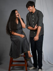 Cotton Black Kantha Couple Combo