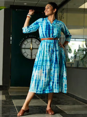 Blue Shibori Punch Dress