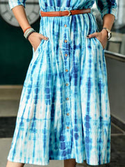 Blue Shibori Punch Dress