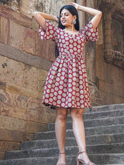Womens Red Regular Dress