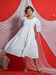 Womens White Regular Dress