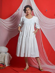 Womens White Regular Dress