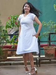 Womens White Regular Dress