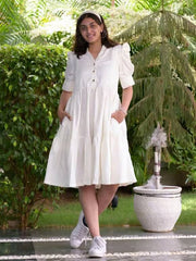 Womens White Regular Dress