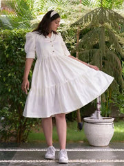 Womens White Regular Dress