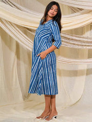Womens Blue Regular Dress