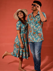 Cotton Foliate Floral Couple Combo