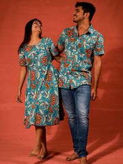 Cotton Foliate Floral Couple Combo