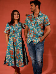 Cotton Foliate Floral Couple Combo