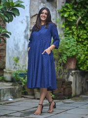 Womens Blue Regular Dress
