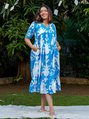 Womens Blue Regular Dress