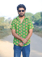 Mens Green Regular Shirt