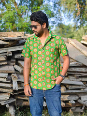 Mens Green Regular Shirt