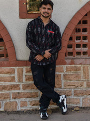 Mens Black Regular Shirt