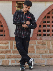 Mens Black Regular Shirt
