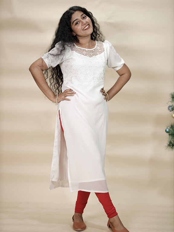 Party,Festival Anarkali Stylish Designer White Cotton Kurti For Women, Wash  Care: Machine wash at Rs 850 in Jaipur
