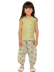 Kids Green  Regular Co-ords