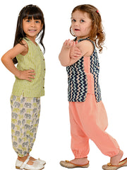 Kids Green  Regular Co-ords