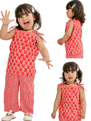 Kids Red  Regular Co-ords