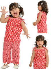 Kids Red  Regular Co-ords