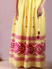 Womens Yellow  A-line Co-ords , Co-ords , Falguni Shankar , Co-ords, Yellow  , moher.in