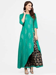Womens Turquoise A-Line Dress from Aks_ AKDR1073