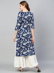 Womens Blue Regular Kurti from Fashor - FHKU1463 - moher.in