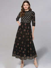 Womens Black Anarkali Dress from Idalia_ IDDR1203