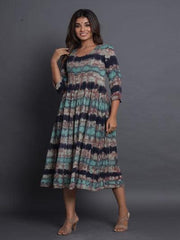 Womens Grey A-Line Dress from Maheem_ MHDR1215