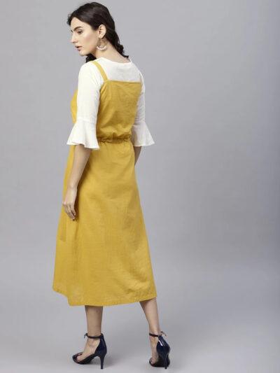 Womens Yellow A-Line Dress from Aasi - House Of Nayo_ NYDR1071