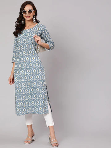 Womens Grey Regular Kurti from Aasi - House Of Nayo - NYKU3856 - moher.in