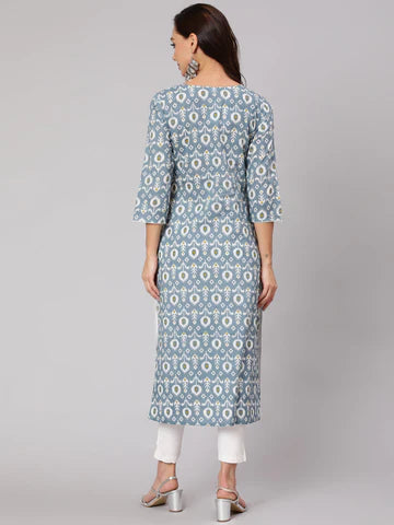 Womens Grey Regular Kurti from Aasi - House Of Nayo - NYKU3856 - moher.in