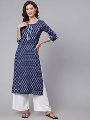 Womens Blue Regular Kurti from Aasi - House Of Nayo - NYKU3924 - moher.in