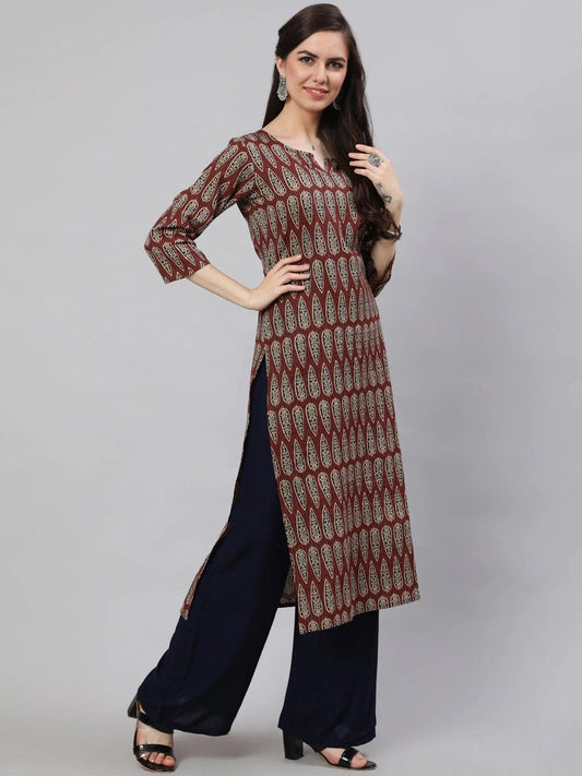 Womens Mustrad Straight Kurti from Aasi - House Of Nayo - NYKU4237 - moher.in