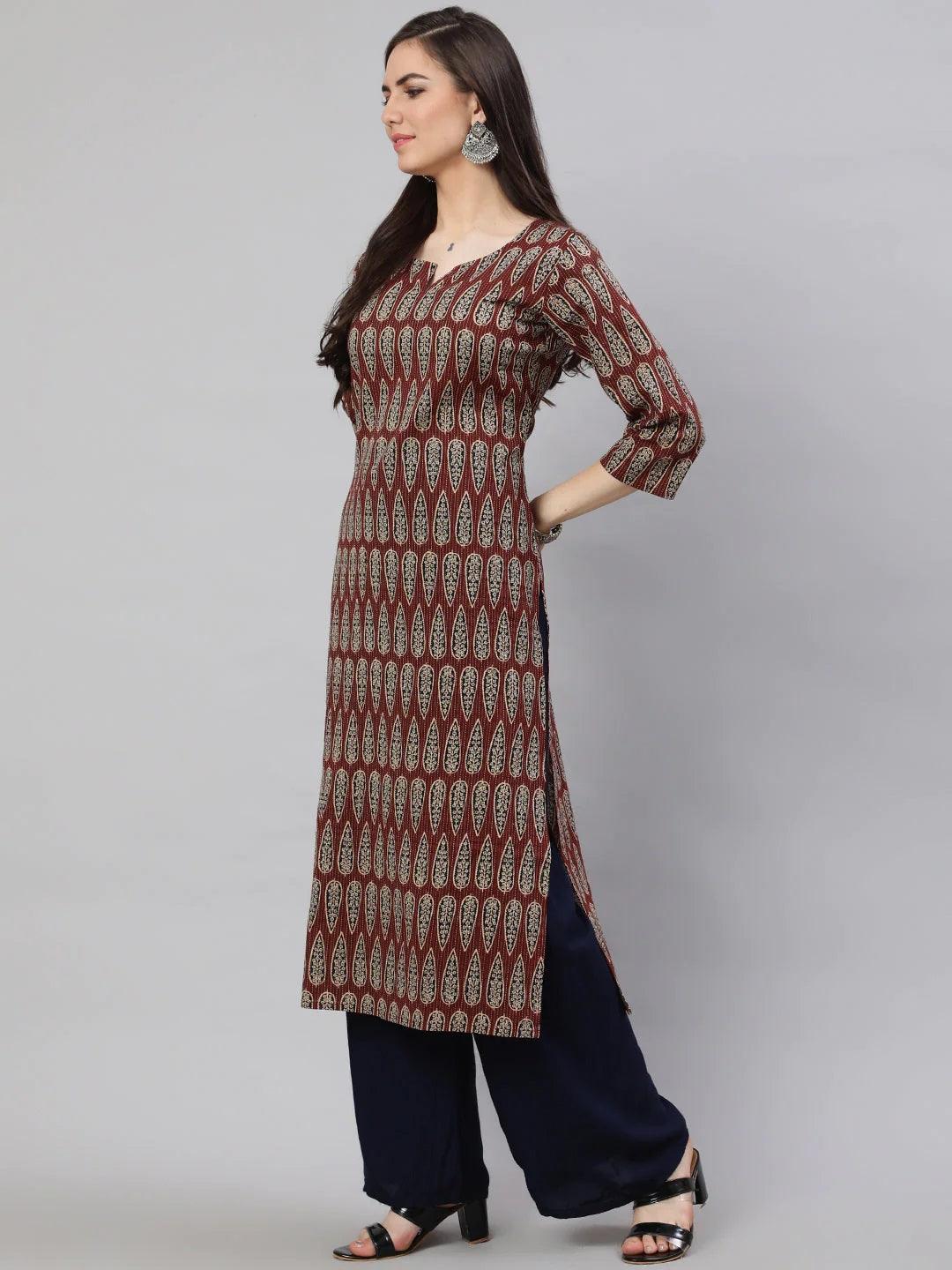 Womens Mustrad Straight Kurti from Aasi - House Of Nayo - NYKU4237 - moher.in