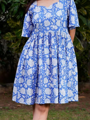 Blue Bloom Short Dress
