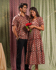 Cotton Rosy Vine Couple Set Combo - moher.in