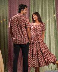 Cotton Rosy Vine Couple Set Combo - moher.in