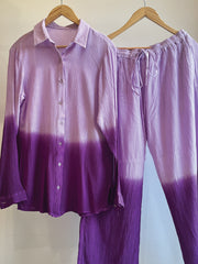 Womens Purple Tie-Dye Co-ord Set
